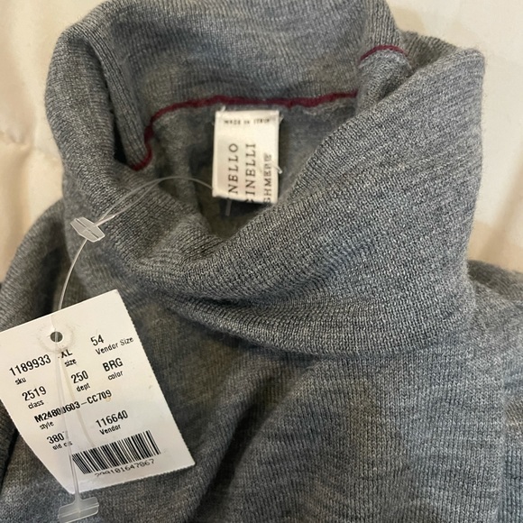 Brunello Cucinelli Men's Wool Cashmere Turtleneck Sz 54 - Picture 7 of 8